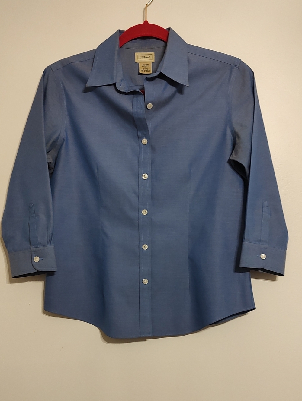 L.L. Bean Periwinkle Blue Button-Up Shirt - 100% Cotton